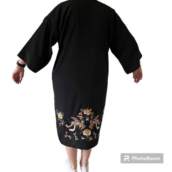 Top Shop Kimono Size 6 Black/Peach Reversible - Picture 4 of 12